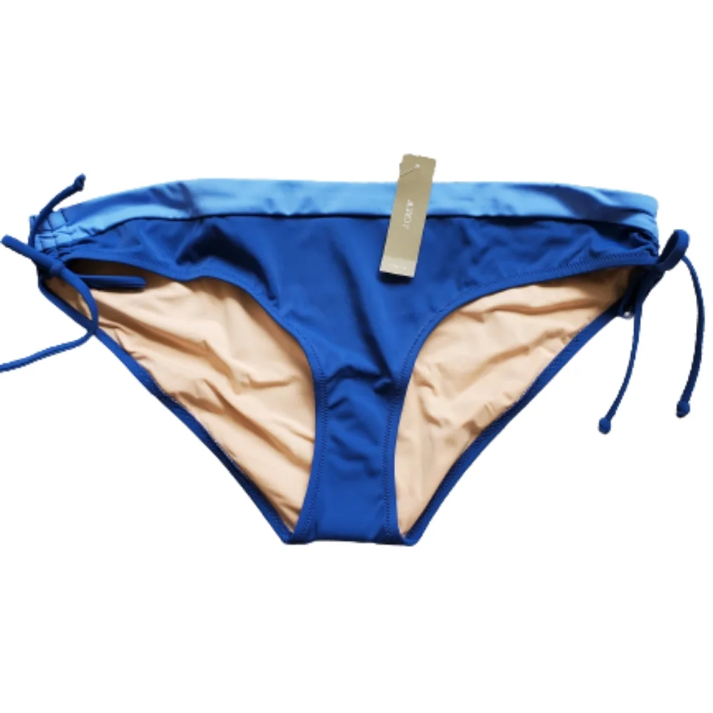 J.Crew colorblock side string bikini bottoms, xl, blue